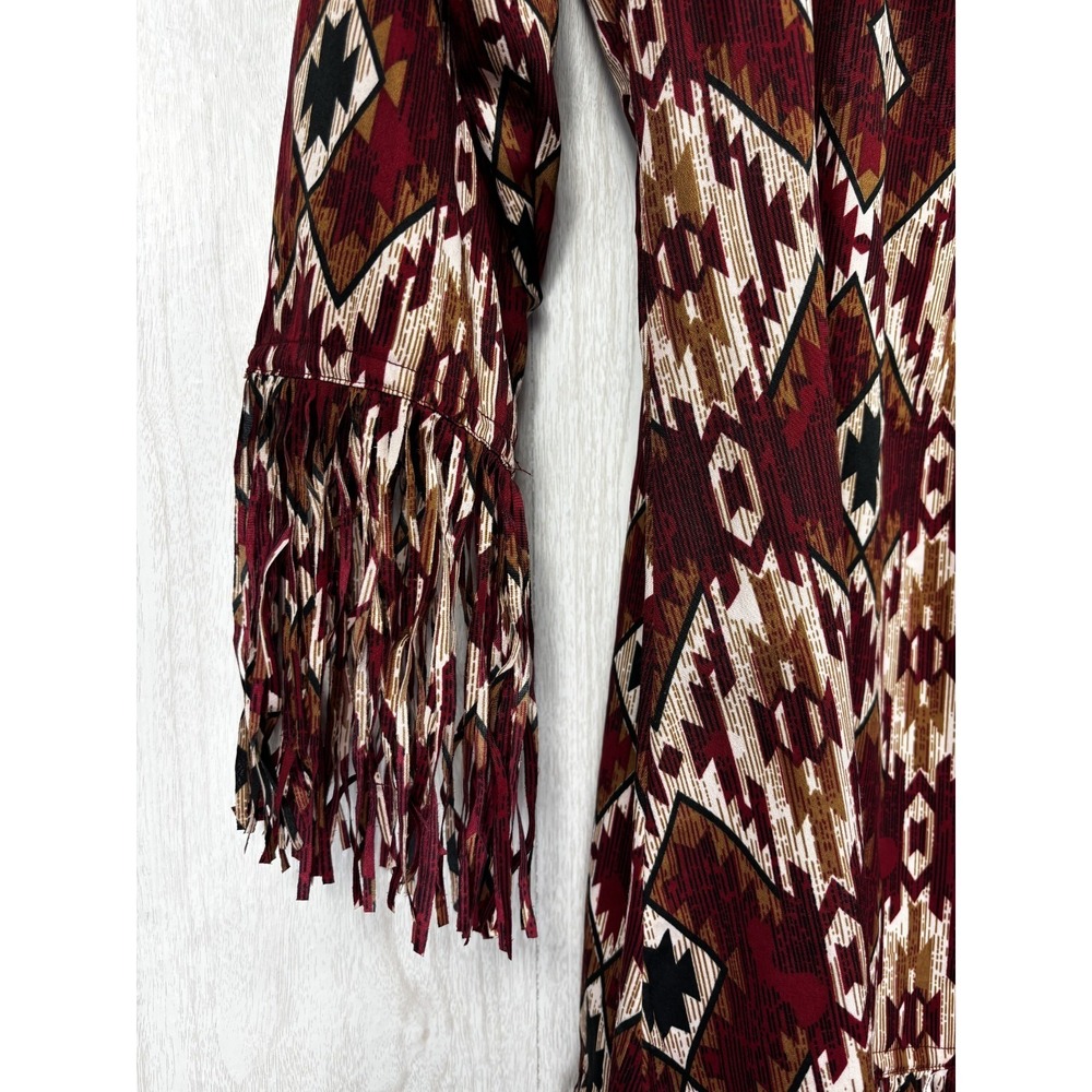 Cinco Ranch Aztec Fringe Tunic XL Western Boho Festival Southwestern Peasant - Picture 6 of 10
